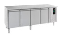 Stainless steel four door refrigerated counter with digital temperature display