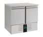 Stainless steel two door refrigerated counter with digital temperature display