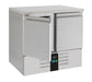 Stainless steel two door refrigerated counter with digital temperature display view 2