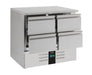 Stainless steel 4 drawer undercounter refrigerated counter with digital temperature display view 2