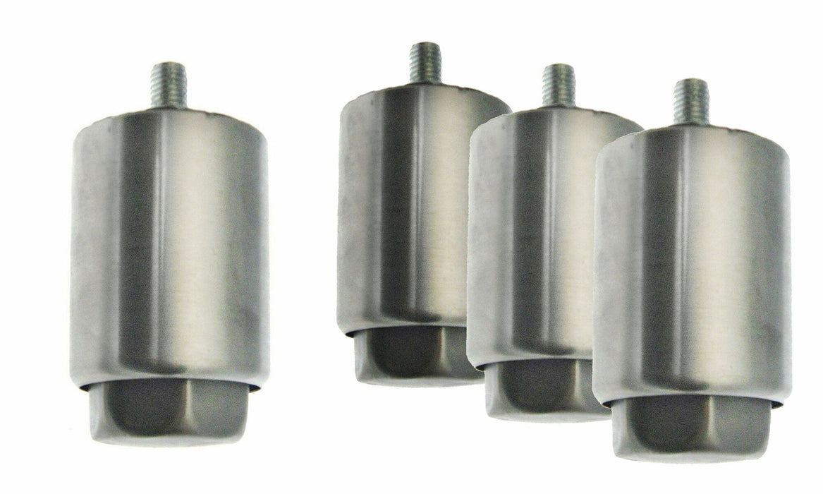 Pack of four stainless steel adjustable support legs for commercial refrigerators