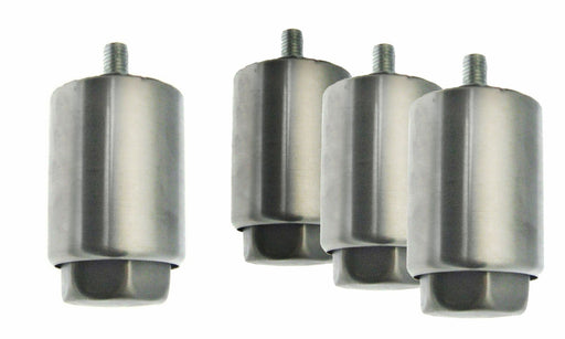 Pack of four stainless steel adjustable support legs for commercial refrigerators