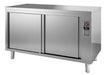 Stainless steel heated cupboard with two doors, 1600mm wide