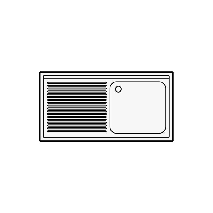 Combisteel 700 Sink Unit Shelf Flat Packed 1 Right 1400