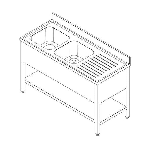 Combisteel 700 Sink Unit Shelf Flat Packed 2 Left 1600