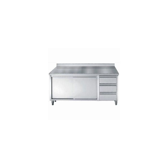 Combisteel 700 Worktable Sliding Doors Drawers Upstand 1800
