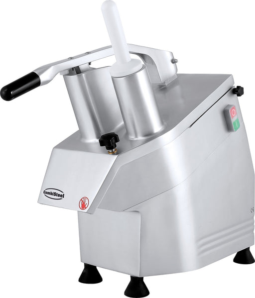 Stainless steel tabletop vegetable cutter with five interchangeable knife blades