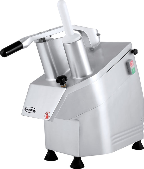 Stainless steel tabletop vegetable cutter with five interchangeable knife blades