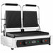Stainless steel double contact grill with ribbed top and bottom cooking plates view 2