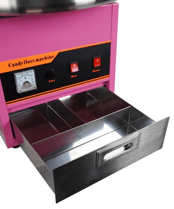 Combisteel MACHINE 520 candy floss machine with red dome and white base view 7