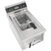 Stainless steel electric counter fryer with single 12 litre frypot and drain valve view 3