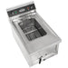 Stainless steel electric counter fryer with single 12 litre frypot and drain valve view 5