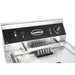 Stainless steel electric counter fryer with single 12 litre frypot and drain valve view 7