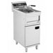 Stainless steel electric fryer with single 12 litre frypot and drain valve