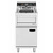 Stainless steel electric fryer with single 12 litre frypot and drain valve view 2