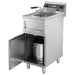 Stainless steel electric fryer with single 12 litre frypot and drain valve view 3