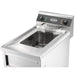 Stainless steel electric fryer with single 12 litre frypot and drain valve view 5