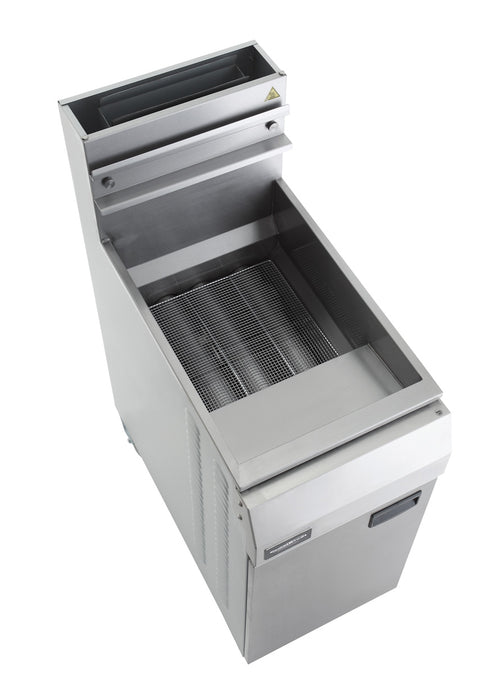 Stainless steel freestanding propane fryer with three burners and 21 litre capacity view 4