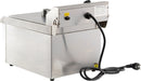 Stainless steel countertop electric fryer with single basket and drain valve view 7