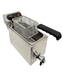 Stainless steel tabletop electric fryer with single basket and control knob