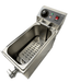 Stainless steel tabletop electric fryer with single basket and control knob view 4