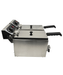 Stainless steel tabletop electric fryer with two separate frying baskets and control knobs view 5