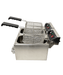 Stainless steel tabletop electric fryer with two separate frying baskets and control knobs view 7