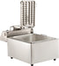 Stainless steel tabletop electric fryer with single fry basket, compact footprint view 4