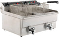 Stainless steel dual-basket electric counter fryer, tabletop model view 2