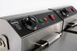 Stainless steel dual-basket electric counter fryer, tabletop model view 4