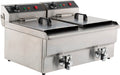 Stainless steel dual-basket electric counter fryer, tabletop model
