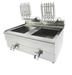 Stainless steel tabletop electric fryer with two separate fry baskets and drain valves view 4