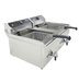 Stainless steel tabletop electric fryer with two separate fry baskets and drain valves view 6