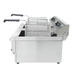 Stainless steel tabletop electric fryer with two separate fry baskets and drain valves view 7