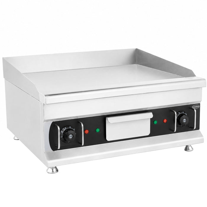 Combisteel TOP 600 stainless steel tabletop electric griddle with knob controls
