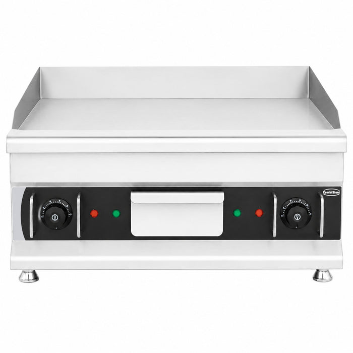 Combisteel TOP 600 stainless steel tabletop electric griddle with knob controls view 2