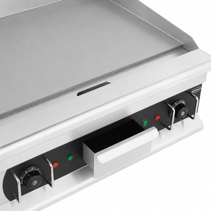 Combisteel TOP 600 stainless steel tabletop electric griddle with knob controls view 3