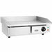 Stainless steel tabletop electric fry top griddle with smooth cooking surface and grease tray