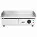 Stainless steel tabletop electric fry top griddle with smooth cooking surface and grease tray view 2