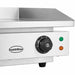 Stainless steel tabletop electric fry top griddle with smooth cooking surface and grease tray view 3