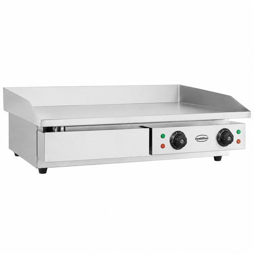 Stainless steel electric tabletop fry top griddle with smooth cooking surface