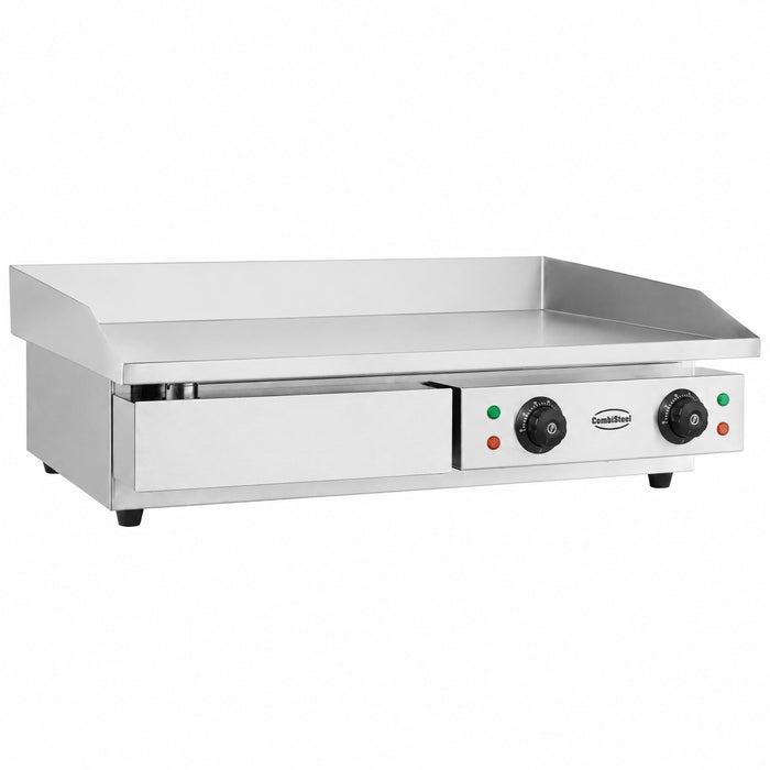 Stainless steel electric tabletop fry top griddle with smooth cooking surface