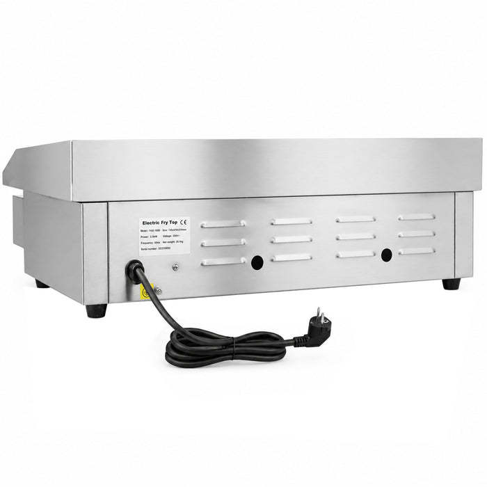 Stainless steel electric tabletop fry top griddle with smooth cooking surface view 6