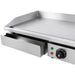 Stainless steel electric tabletop fry top griddle with smooth cooking surface view 7