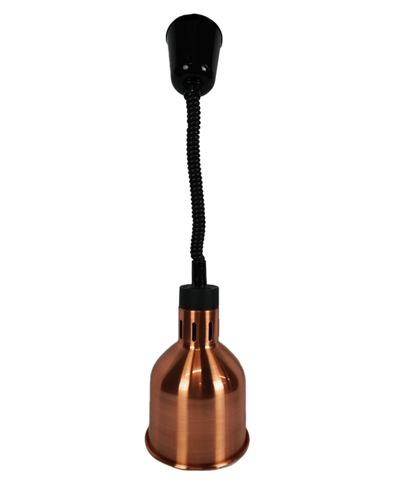 Brass telescopic heat lamp with adjustable height and 175mm diameter reflector shade view 6