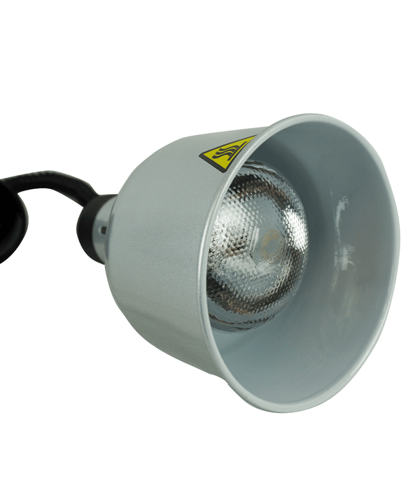 Silver telescopic heat lamp with adjustable height and 175mm diameter reflector view 4