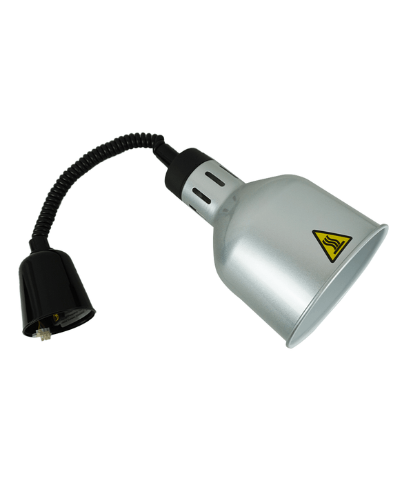Silver telescopic heat lamp with adjustable height and 175mm diameter reflector view 5