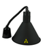 Black telescopic heat lamp with adjustable height and 275mm diameter reflector view 3