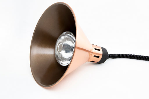 Combisteel CH-02 brass telescopic heat lamp with adjustable stand and reflector view 2
