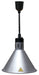 Silver telescopic heat lamp with adjustable height and 270mm diameter reflector